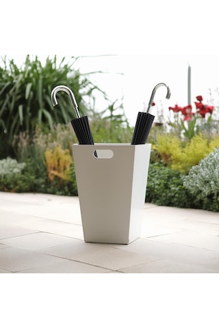 Terraguard Metal Şemsiyelik Paslanmaz - 35.5cm Kıvırcık Paspas Dahil Beyaz Diğer