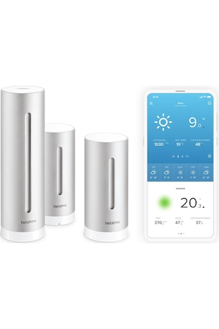 Kablosuz Dış Mekan Sensörü + Ek Modüle Sahip Netatmo İç Ve Dış Hava Durumu İstasyonu, Amazon Alexa, Google Home Ve Apple Homekit İle Uyumlu, Nbu-nws-nım-eu