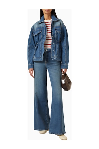 Good American Barrel Kollu Oversize Denim Ceket, Modern Şık Kadın Dış Giyim Mavi