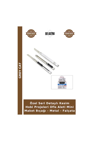 Özel Seri Detaylı Kesim Hobi Projeleri Ofis Aleti Mini Maket Bıçağı - Metal - Falçata
