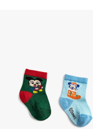 Koton 2'li Mickey Mouse Baskılı Çorap Lisanslı Multıcolor 3wmb80014aa 3WMB80014AAMIX Mavi