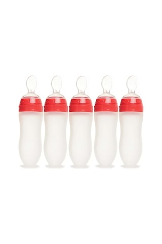 Bebedor Silikon Kaşıklı Biberon 120ml +6 Ay Şeffaf Kod:7509 5 Lü