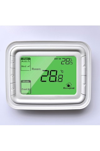 Monyee T6861h2wg Yeşil Ekranlı Lcd Dijital Termostat, 9p 2 Borulu, Oda Sıcaklığı Kontrolü, Fan Hız Ayarlama, Soğutma-ısıtma Modu