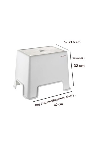 Banyo Taburesi - 150 Kg Taşıma Kapasiteli Kaydırmaz Banyo Taburesi - Çocuk Taburesi - Basamak Tabure - 1. Sınıf Sert Plastik 21.5x 30 X 32 Cm Siyah