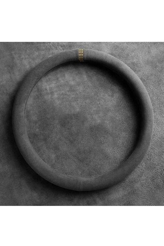 Novahub Kırmızı İnek Derisi Direksiyon Kapakları, 37-38cm, Süet Kılıf, Nefes Alabilir, D Shape, Araba Aksesuarları Kırmızı