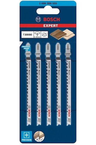 Bosch Expert Wood 2-Side Clean T 308 Bo Dekupaj Testere Bıçağı 5 Parça - 2608900555