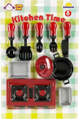 Çocuklar İçin 10 Parça Oyuncak Mutfak Seti Renkli Evcilik Aksesuarları