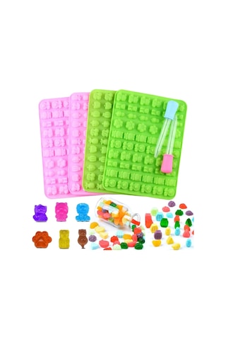 Epoksi Sugarcraft Şekerleme Jelibon Mini Hayvanlar Silikon Çikolata Kalıbı Yeşil