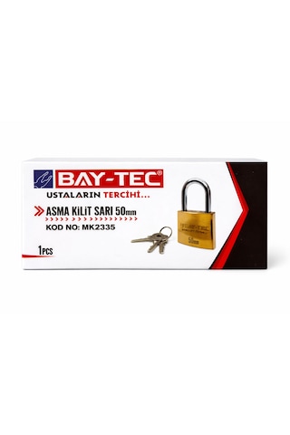 Bay-tec Asma Kilit Sarı 50mm