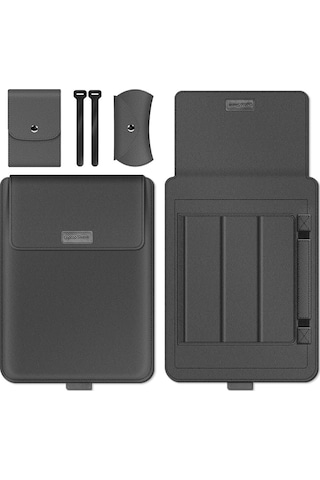 A2 4'ü 1 Arada Bilgisayar Braketi Astar Çantası Saklama Çantası, Boyut: 13/14 İnç Gri