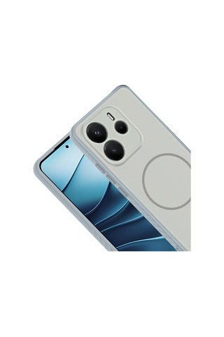 Maks Technology Redmi Note 14 4g Kılıf M-safe Şarj Özellikli Mkst Tea Kapak - Gümüş
