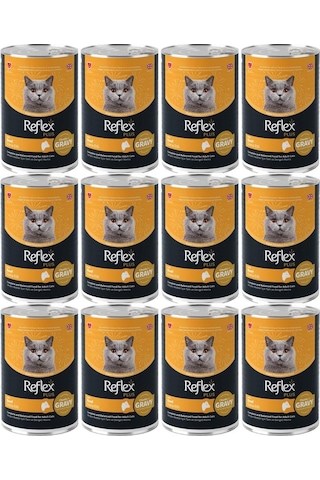 Reflex Plus Dana Etli Sos İçinde Et Parçacıklı Kedi Konservesi 400 Gr 12 Adet