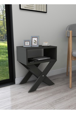 Enda Home X Ayaklı Dergilikli Başucu Komodin Yan Sehpa Yatak Yanı Sehpa