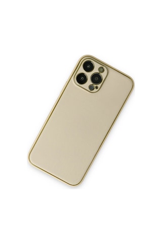 Apple iPhone Uyumlu Uyumlu 13 Pro Kılıf Coco Deri Silikon Kapak - Gold