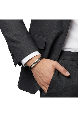 Moncuk Design Sarı-beyaz 316l Çelik Ve Tüp Örgü Erkek Deri Bileklik 33514b26d1 Çok Renkli