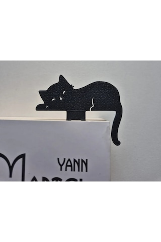 Uyuyan Kedi Siyah 3d Baskı Kitap Ayracı 3 Adet