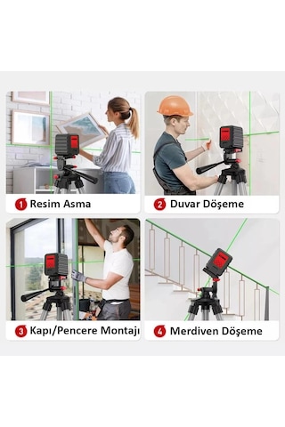 Kobb Kbl90gtp 30 Metre Profesyonel Yatay Ve Dikey Otomatik Hizalamalı Yeşil Çapraz Çizgi Lazer Disto