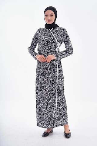 Puantiyeli Yandan Bağlamalı Namaz Elbisesi-21006 Gül Kurusu