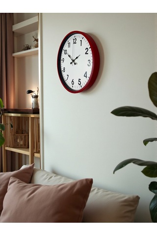 36 Cm Standart Kırmızı Duvar Saati Diğer 98077622