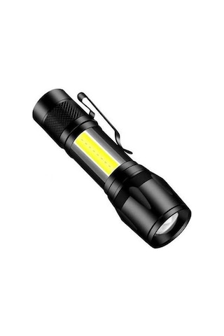 Yifomall Alüminyum El Feneri 513: Yan Işık, Kalem Klasması, Yakın-uzak Odak, Direk Şarj Ve Veri Kablosu İle Kutulu Paket Siyah