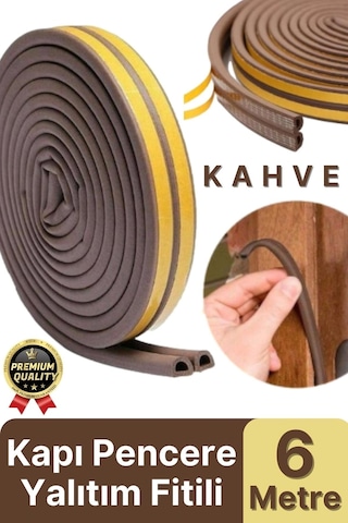 Güçlü Kendinden Yapışkanlı Kapı Pencere Soğuk Hava Geçirmez Yalıtım İzolasyon Kahve Fitil 6 Metre Diğer