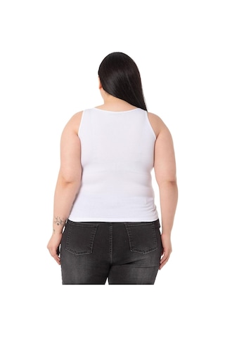 Disentis Büyük Beden Askılı Yazılı Beyaz Yeşil T-shirt-yeşil Yeşil