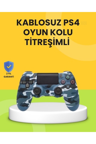 Ps4 Uyumlu Kablosuz Oyun Kolu Ergonomik Çift Titreşimli - Lisinya