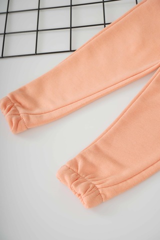 Miniko Kids Unisex Bileği Ribanalı Pamuk Eşofman Altı Turuncu