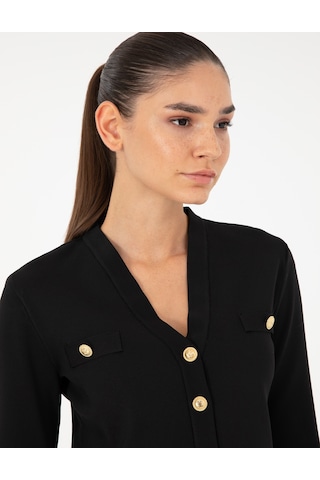 Pierre Cardin Kadın Siyah Hırka Triko 50290557-vr046 Siyah Siyah