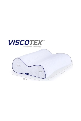 Viscotex Yüksek Ortopedik Boyun Destekli Yastık 55 x 40 x 13 / 11 CM