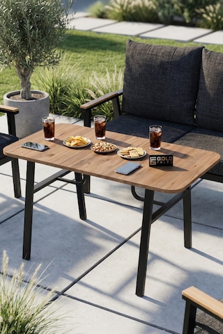 Bahçe Masası Ahşap Balkon Teras Cafe Masa Modern Dış Mekan Masa 9832 Atlantik Çam Sadece Masa Kahverengi