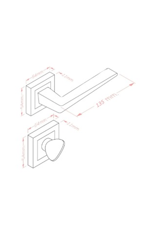 Stilo Inox Kare Rozetli Kapı Kolu Lüks Wc Kapı Kolu