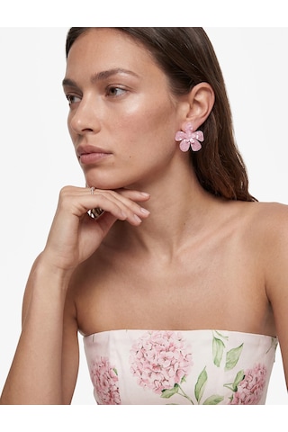 Koton Büyük Boy Çiçek Küpe - Koton X Sibil Çetinkaya Pembe 6sak71176aa Gül