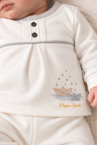 Babyhola %100 Pamuk Erkek Bebek Alt Üst Takım 13748 Gri