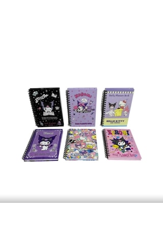 Hello Kitty&kuromi Spiralli Sert Kapak Stickerlı Planner