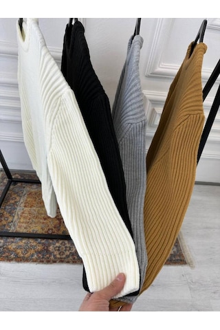 Elku Moda Elkumoda Oversize Kazak Bol Kesim Salaş Triko Kazak-KAZAK2873