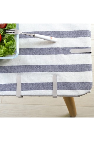 Xiyyadms Paslanmaz Çelik 6'lı Masa Örtüsü Kıskacı - Dış Mekan, Restoran, Piknik İçin Pratik Tutucu Diğer