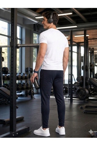 Erkek Koyu Lacivert Slimfit Eşofman Altı