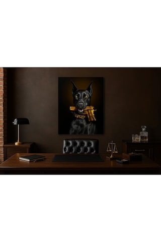 Mafia Köpek Doberman Cam Tablosu Ev Hediyesi Kırılmaz Lüks Modern Cam Tablo