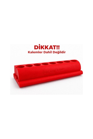 Kalpli Tasarım Kalem Standı Kalemlik Organizer Sert Plastik Kalem Tutucu Renkli Dekoratif Çok Renkli