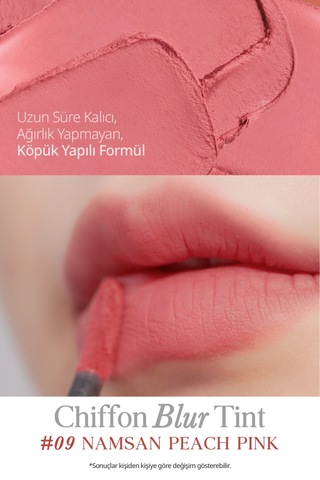 Pürüzsüz Ve Kadifemsi Dokulu, Doğal Görünüm Sunan Tint Clıo Chiffon Blur Tint 09 Namsan Peach Pink 09