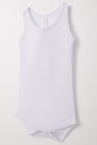 Breeze Kız Bebek Çıtçıtlı Atlet Zıbın Body Jakarlı Kalp Desenli 9 Ay-3 Yaş, Beyaz Beyaz