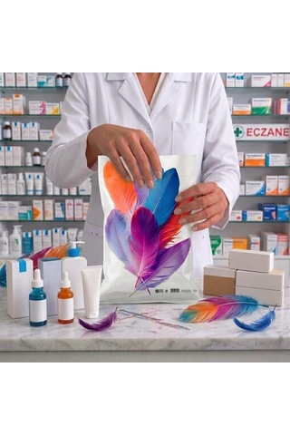 Eczane Hediyelik & Alışveriş Poşeti Bio Tüy Esintisi 25 x 35 CM 100 Adet