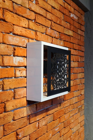 Modem Saklama Kutusu Sürgülü Yana Açılır 35 X 35 Motifli Siyah