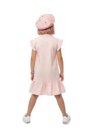 Denokids Kız Çocuk Elbise Unicorn Aplikeli %100 Pamuk Gömlek Stil Elbise 4-9 Yaş Çok Renkli
