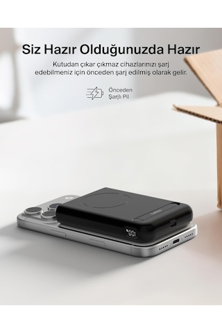 Belkin Ultracharge Pro 5000 Mah Manyetik Stantlı Power Bank, 25 W - Siyah