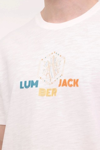 Lumberjack Forest 11urb343 0 Yaka Erkek Tshirt - Ekru