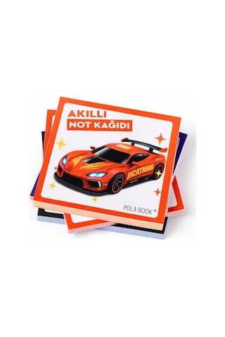 Sporcu Arabalı 4'lü Mini Akıllı Not Kağıdı Seti 50 Sayfa Yapışkansız Post-it