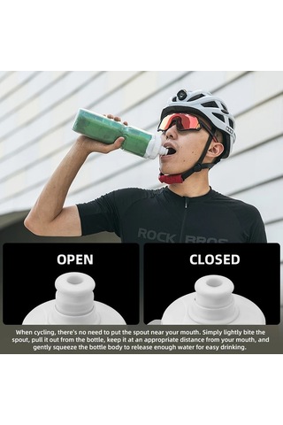 Rockbros Bt65-1 670Ml Pp5+Silikon Yalıtımlı Su Şişesi Bisiklet Sıkma Tip Su Bardağı Bpa Içermez Fda Sertifikası Yok - Turuncu