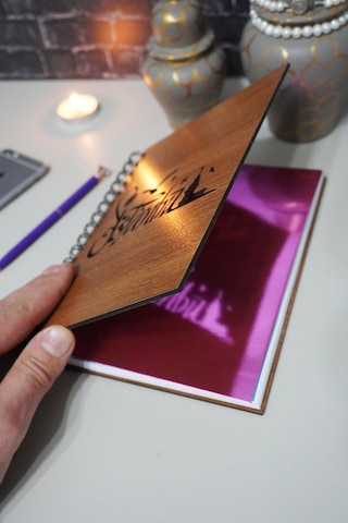 Istanbul Desenli Ahşap Kapaklı Defter - A5 Resim Defleri - Çizgisiz Defter Ahşap Rengi Ceviz